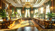 Royal Opulence, Luxurious Palace Interior, Rich Golden Decor, St. Petersburgs Historic Elegance