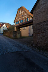 Canvas Print - Historischer Altstadt in Euerdorf, Landkreis Bad Kissingen, Unterfranken, Bayern, Franken, Deutschland