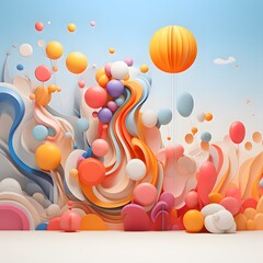 3D image with a beautiful and colorful healthcare background