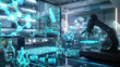 © banthita166 - A high-tech laboratory with AI-driven robots engaged in precise gene editing, surrounded by digital data screens and molecular models.