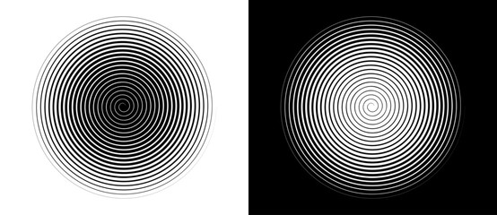 Wall Mural - abstract background with lines in circle. art design spiral as logo or icon. a black figure on a whi
