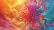 Fusion of Temperatures: Dandelion's macro bloom combines warm and cold hues, evoking a sense of blended temperatures.