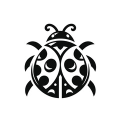 Ladybug isolated monochrome vector illustration