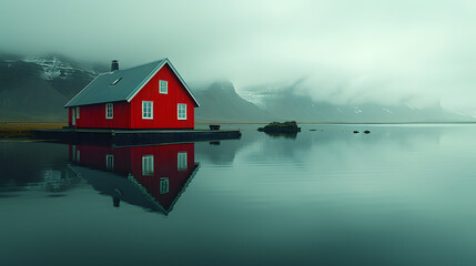 Canvas Print - house on the river