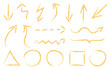 © Anminsi - A set of grunge-style yellow arrows. a lot of arrows with different directions, hand draw