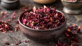 Fototapeta Mapy - A bowl of dried hibiscus flowers