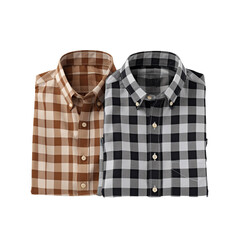 Wall Mural - Two shirts are on a checkered surface isolated on transparent background