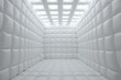 Modern white padded cell or seclusion room in psychiatric hospital