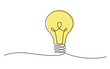 © Nataliia - Continuous one line bulb lamp symbol drawing. Electric light bulb icon. Concept of idea emergence. Vector illustration with editable stroke.