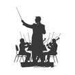 © NikahGeh - Silhouette orchestra conductor in action black color only