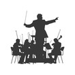 © NikahGeh - Silhouette orchestra conductor in action black color only