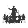 © NikahGeh - Silhouette orchestra conductor in action black color only