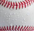 a real round baseball ball close-up