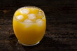 orange juice with ice and orange slices