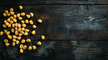 Sticker - Homemade Gnocchi Scattered on Aged Wood Surface