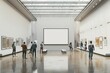 © dreamdes - Blank billboard inside a contemporary art gallery. Street mockup concept. Template for design, advertising, banner.