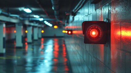 Internet connected security camera in a parking garage