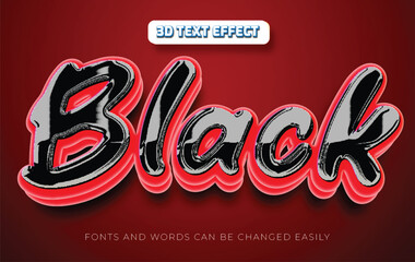 Wall Mural - Black matte 3d editable text effect style