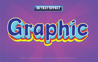 Wall Mural - Retro graphic 3d editable text effect style