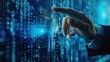 © Asad - Businessmen And Fingerprint Scanning Unlock And Access The Business Data Network. Cloud. Biometric Identification And Cyber Security Protect Business Transactions From Online Cyberattacks