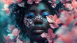 © Asad - Ethereal Floral Portrait Of Black Woman With Gentle Tones.  Image