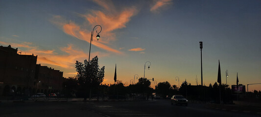 Wall Mural - sunset in the city