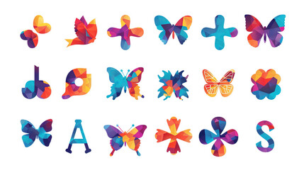 Wall Mural - Autism Awareness Day,  autism icon logos , different color icon set, 2 April, Autism Spectrum Disorder concept, ASD, Syndrome, Symptoms