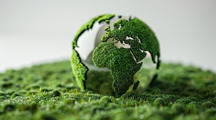 Wall Mural -  Earth green globe isolated on white background. 22 april, earth day, Environment and global warming concept design.