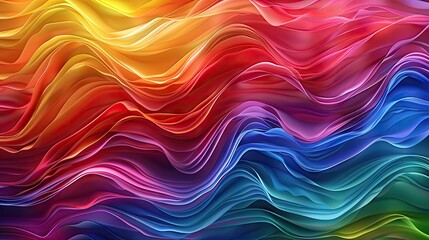 Wall Mural - Picturesque  Image Of Gradient Abstract Background Of Rainbow Colored Wavy Stripes Creating Vivid Ornament