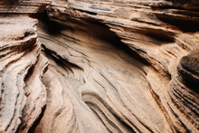 Detail Of Layered Rock Formation Result Of Water And Wind Erosion