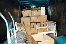 A Van Loaded With Moving Goods