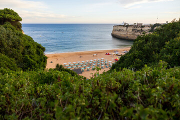 Wall Mural - Picturesque view of beach of Our Lady of the Rock (Praia de Nossa Senhora da Rocha). Porches, Algarve, Portugal.