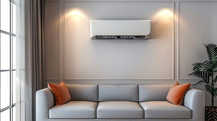 Wall Mural - A Close-Up Look at a Modern AC Unit Mounted on the Wall of a Luxurious Interior