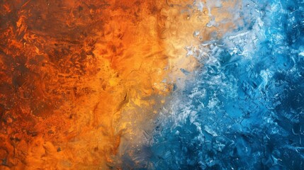 An invigorating orange and blue textured background, representing the dynamic between fire and ice.