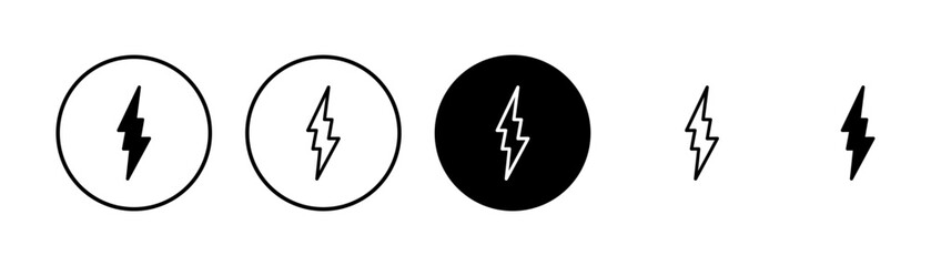 Lightning icon vector isolated on white background. Bolt icon vector. Energy and thunder electric icon