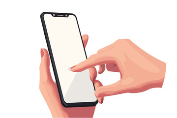 hand entering password to access smartphone isolated vector style