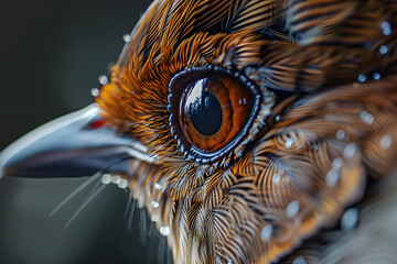Wall Mural - close up of nightingale eyes, photo realism, super macro photography