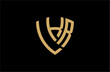 LKR creative letter shield logo design vector icon illustration
