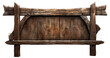Old wooden medieval tavern signboard, isolated on transparant background.