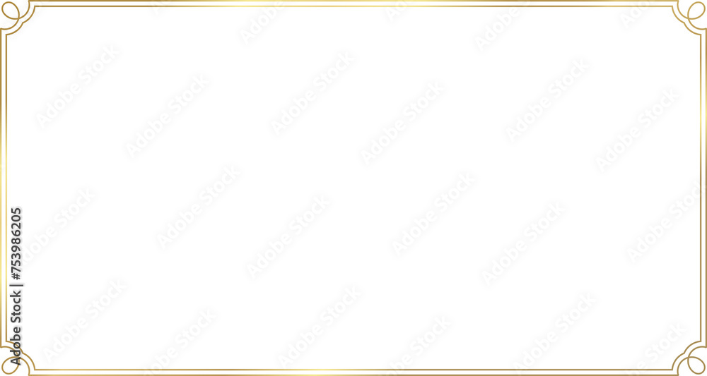 Rectangle vintage gold frame for web presentation, double line ...