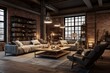 © Michael - Chic Industrial Loft Living Room Ideas: Track Lighting & Focused Illumination