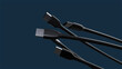 © Bruno Tornielli/Stocksy - 3D Abstract Video HDMI cable spinning on dark blue background.