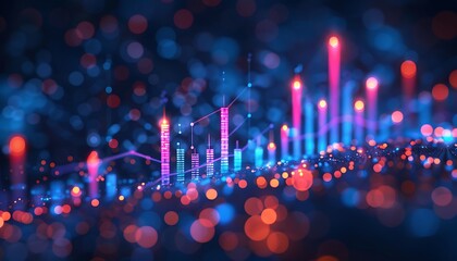 Leinwandbilder - digital graph of rapid investment growth, Skyrocketing Stocks Dynamic graph showing stocks soaring upwards.