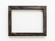 Dark Wooden Picture Frame on a White Background