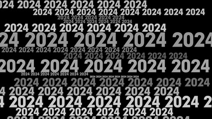 2024 text on black background symbolizes modern vision for annual change and success