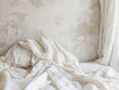 Cozy White Linen Fabric on Textured Background