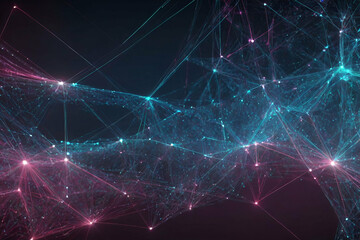 Wall Mural - digital plexus of glowing lines and dots. abstract background