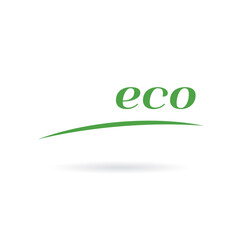 Wall Mural - Eco logo vector green leaf template design