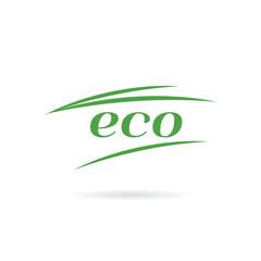 Eco logo vector green leaf template design