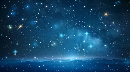 night shining starry sky blue space background